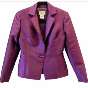 Sunny Choi Purple Silk 2 Piece Blazer and Matching Tank Set, Size 2